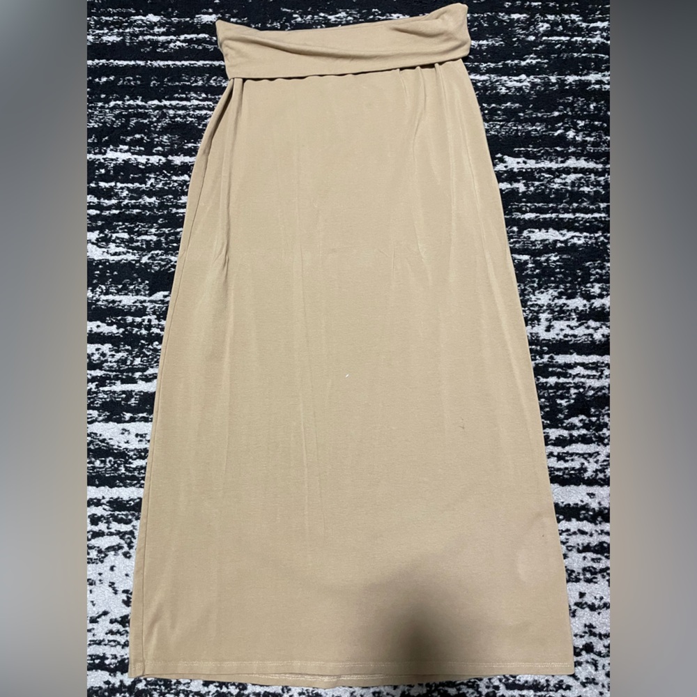 Aerie Khaki Rollover Maxi Skirt
